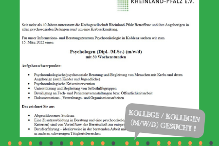 IBZ Koblenz: Psychologe (Dipl./M.Sc.), m/w/d gesucht